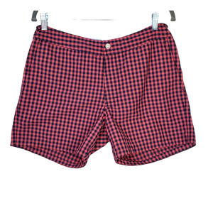 Bonobos 5" Inseam Pink|Navy Gingham Board Shorts |31| inner liner